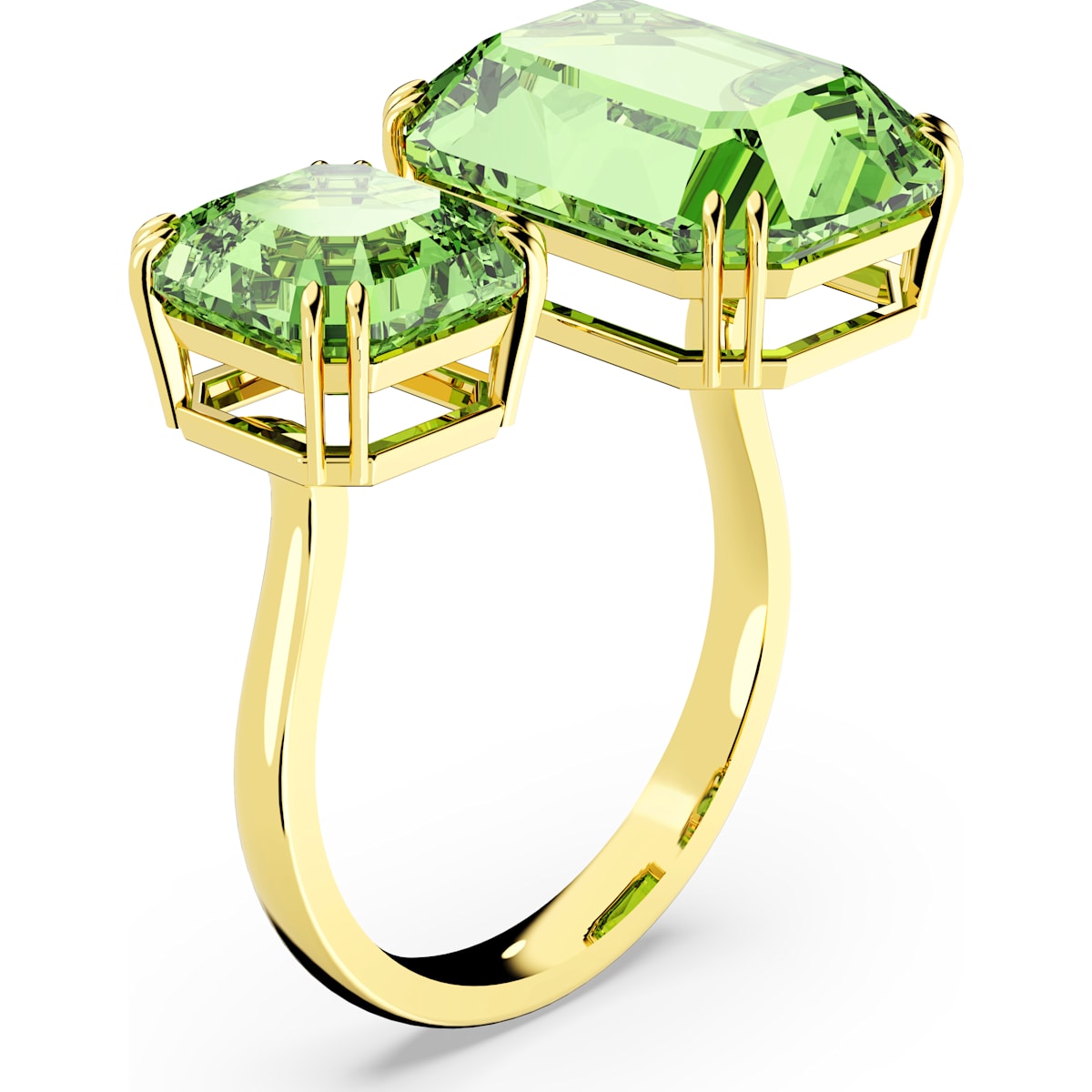 Swarovski - Millenia Cocktailring Oktagon-Schliff, Grün, Goldlegierungsschicht - CRYSTAL UNTERBERGER