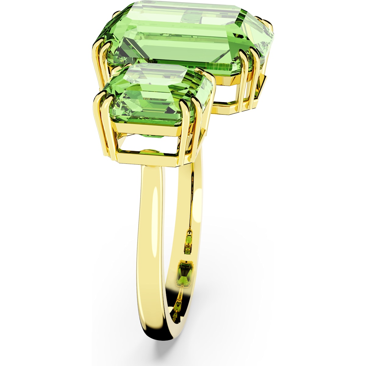 Swarovski - Millenia Cocktailring Oktagon-Schliff, Grün, Goldlegierungsschicht - CRYSTAL UNTERBERGER
