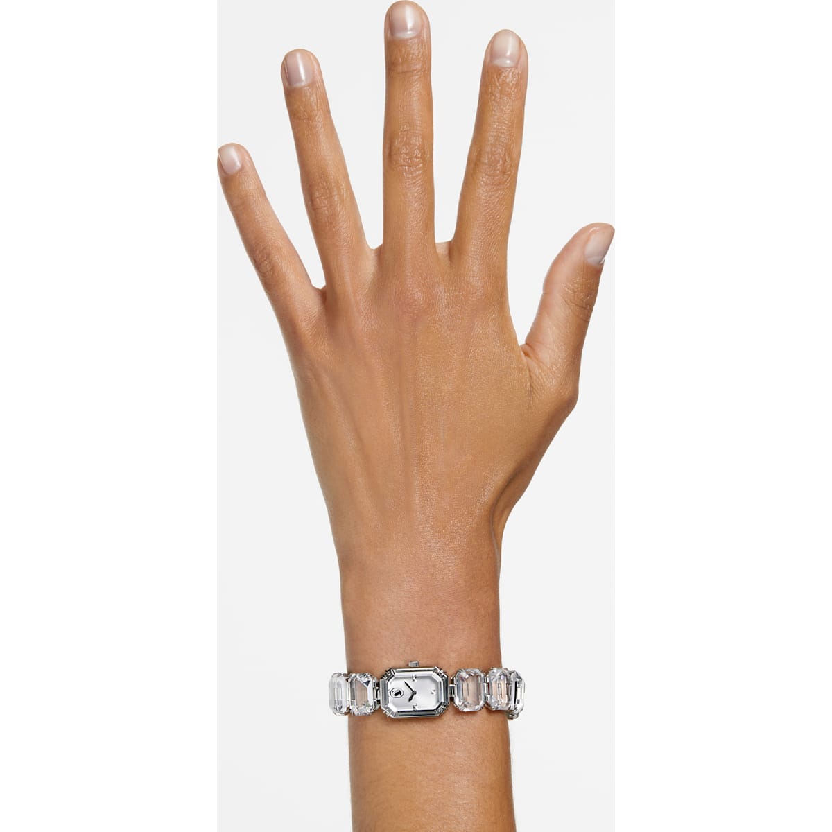 Swarovski - Uhr Armband im Oktagon-Schliff, Weiß, Edelstahl - CRYSTAL UNTERBERGER