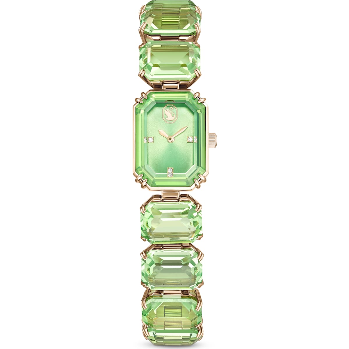 Swarovski - Uhr Armband im Oktagon-Schliff, Grün, Champagne-vergoldetes Finish - CRYSTAL UNTERBERGER