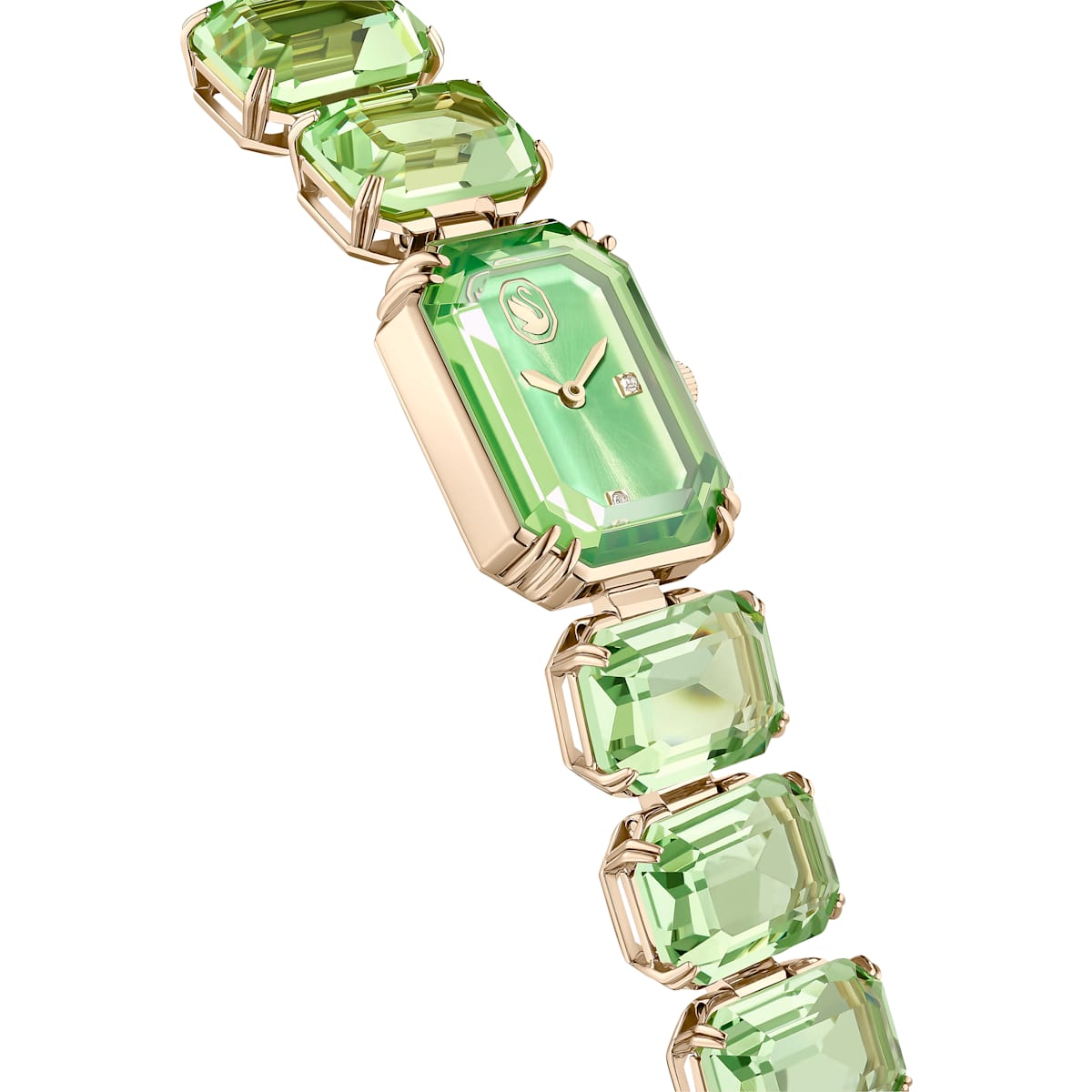 Swarovski - Uhr Armband im Oktagon-Schliff, Grün, Champagne-vergoldetes Finish - CRYSTAL UNTERBERGER