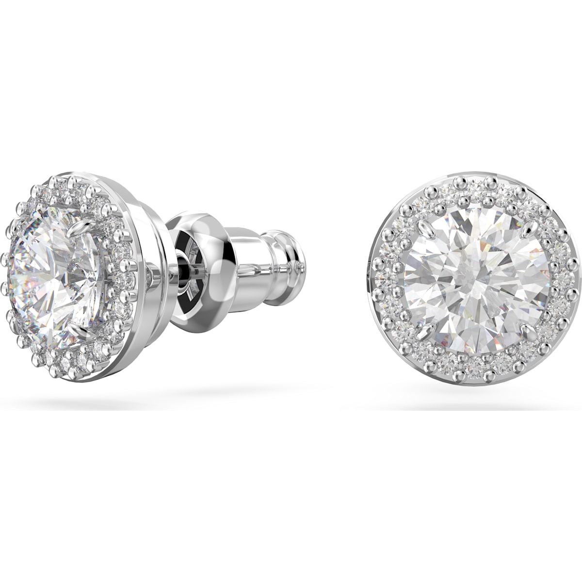 Swarovski - Constella Ohrstecker Rundschliff, Pavé, Weiß, Rhodiniert - CRYSTAL UNTERBERGER
