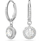 Swarovski - Constella Drop-Ohrhänger Rundschliff, Pavé, Weiß, Rhodiniert - CRYSTAL UNTERBERGER
