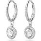 Swarovski - Constella Drop-Ohrhänger Rundschliff, Pavé, Weiß, Rhodiniert - CRYSTAL UNTERBERGER