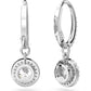 Swarovski - Constella Drop-Ohrhänger Rundschliff, Pavé, Weiß, Rhodiniert - CRYSTAL UNTERBERGER
