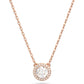 Swarovski - Constella Anhänger Rundschliff, Pavé, Weiß, Roségold-Legierungsschicht - CRYSTAL UNTERBERGER