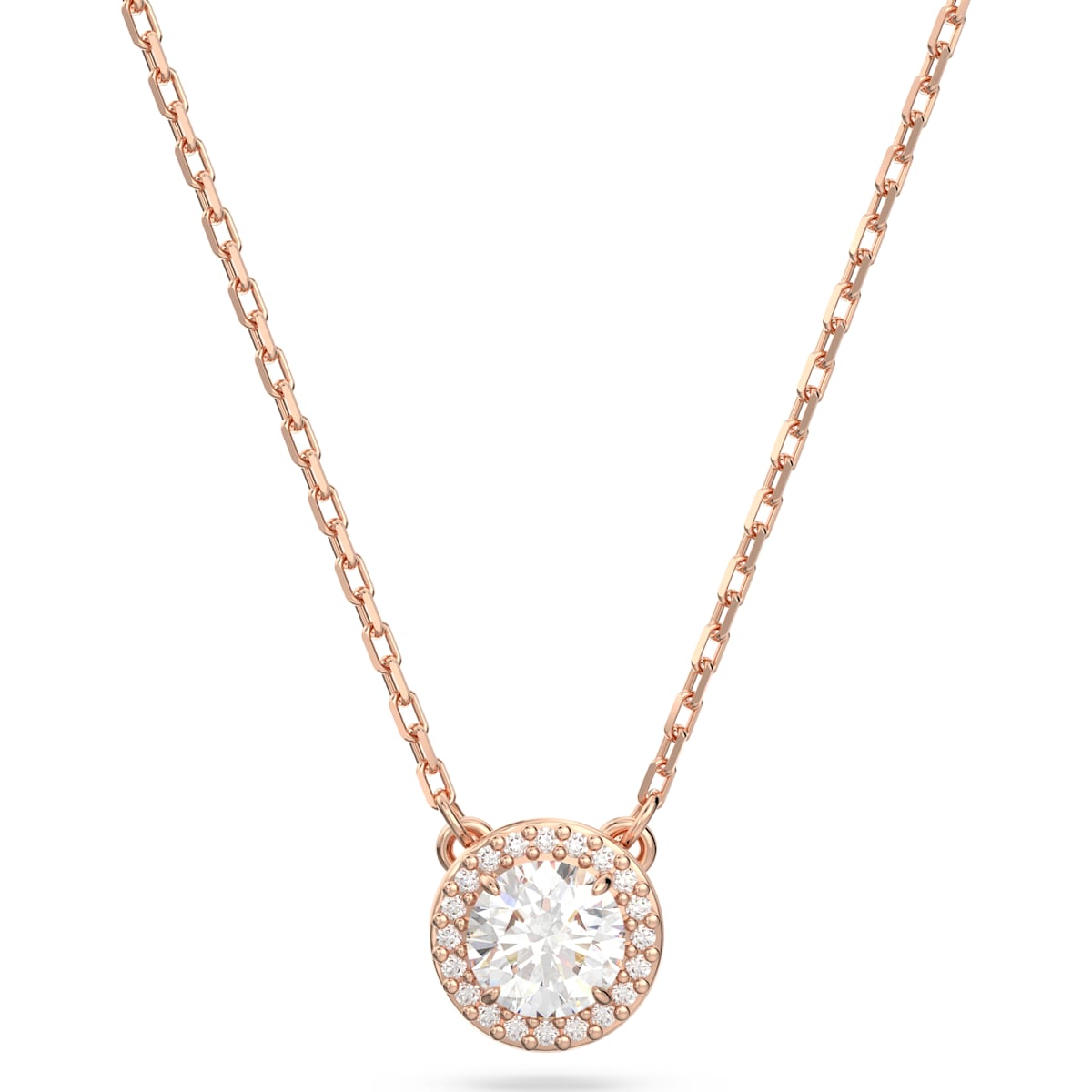 Swarovski - Constella Anhänger Rundschliff, Pavé, Weiß, Roségold-Legierungsschicht - CRYSTAL UNTERBERGER