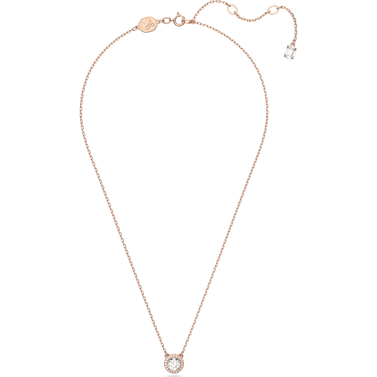 Swarovski - Constella Anhänger Rundschliff, Pavé, Weiß, Roségold-Legierungsschicht - CRYSTAL UNTERBERGER