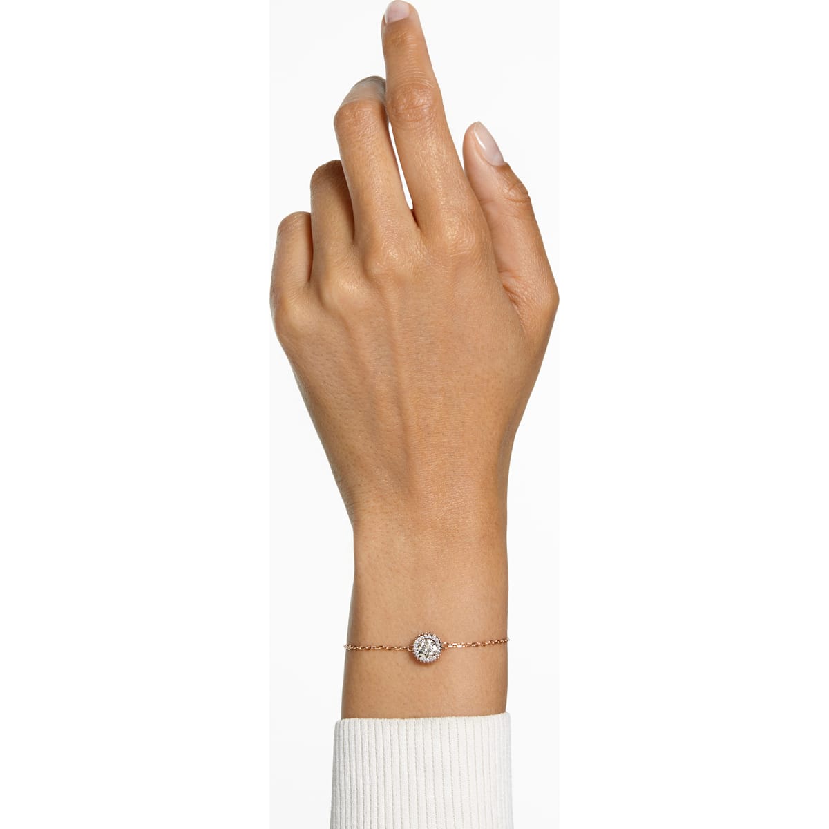 Swarovski - Constella Armband Rundschliff, Pavé, Weiß, Roségold-Legierungsschicht - CRYSTAL UNTERBERGER