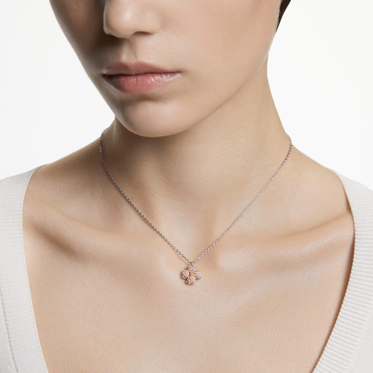Swarovski - Latisha Anhänger Blume, Rosa, Metallmix - CRYSTAL UNTERBERGER