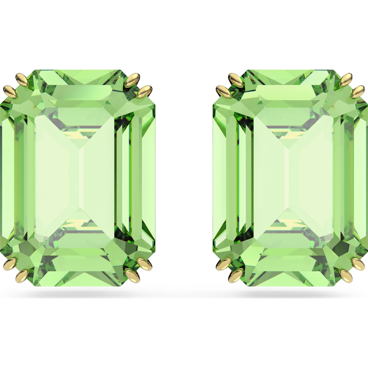 Swarovski - Millenia Ohrstecker Oktagon-Schliff, Grün, Goldlegierungsschicht - CRYSTAL UNTERBERGER