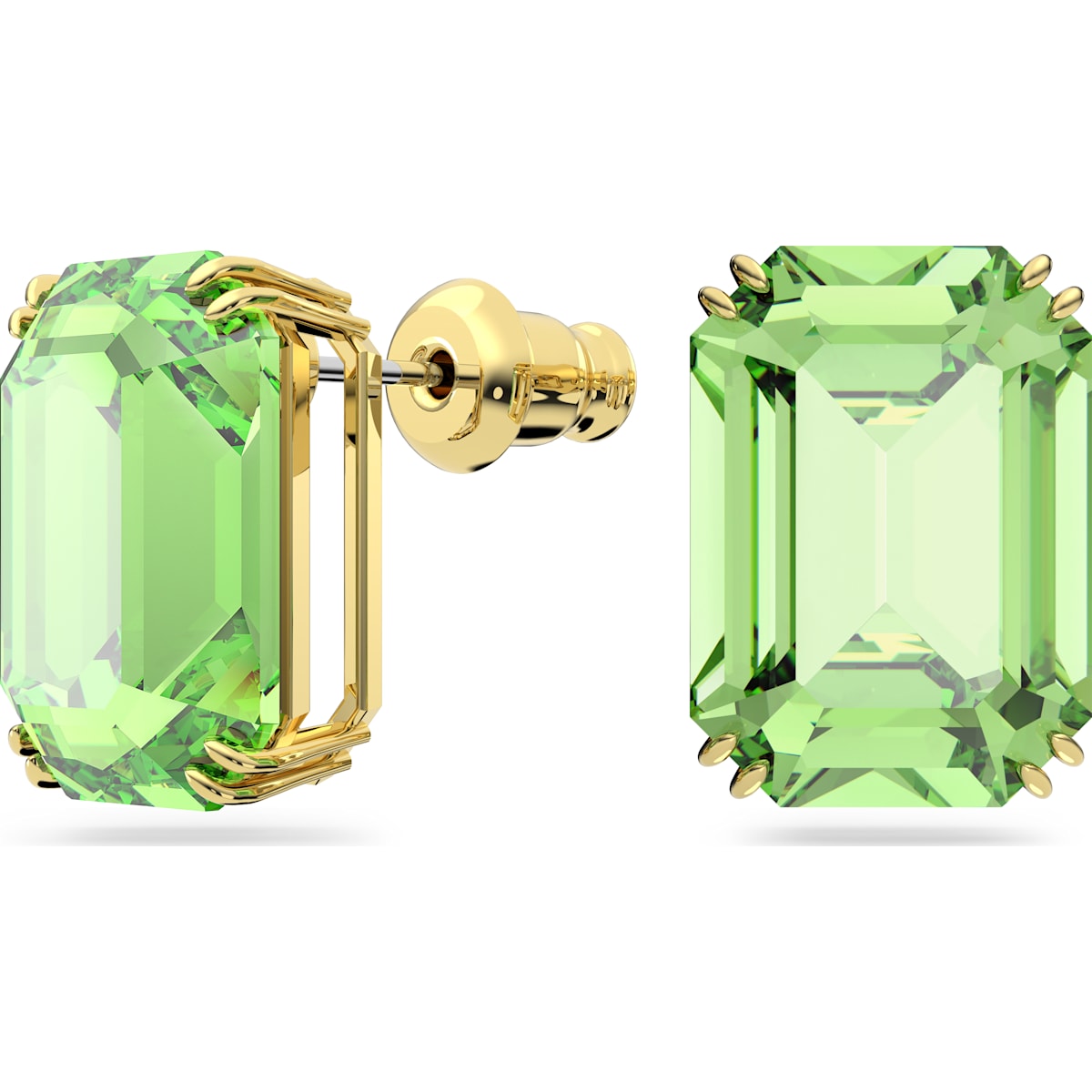 Swarovski - Millenia Ohrstecker Oktagon-Schliff, Grün, Goldlegierungsschicht - CRYSTAL UNTERBERGER