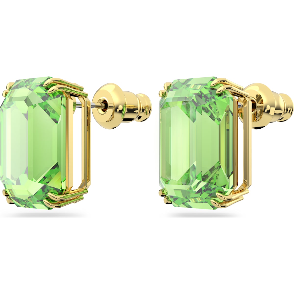 Swarovski - Millenia Ohrstecker Oktagon-Schliff, Grün, Goldlegierungsschicht - CRYSTAL UNTERBERGER