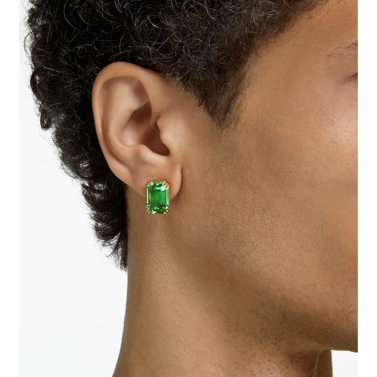 Swarovski - Millenia Ohrstecker Oktagon-Schliff, Grün, Goldlegierungsschicht - CRYSTAL UNTERBERGER
