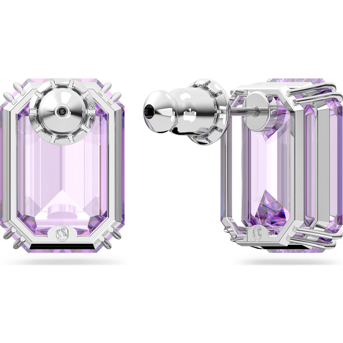 Swarovski - Millenia Ohrstecker Oktagon-Schliff, Violett, Rhodiniert - CRYSTAL UNTERBERGER