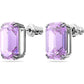 Swarovski - Millenia Ohrstecker Oktagon-Schliff, Violett, Rhodiniert - CRYSTAL UNTERBERGER