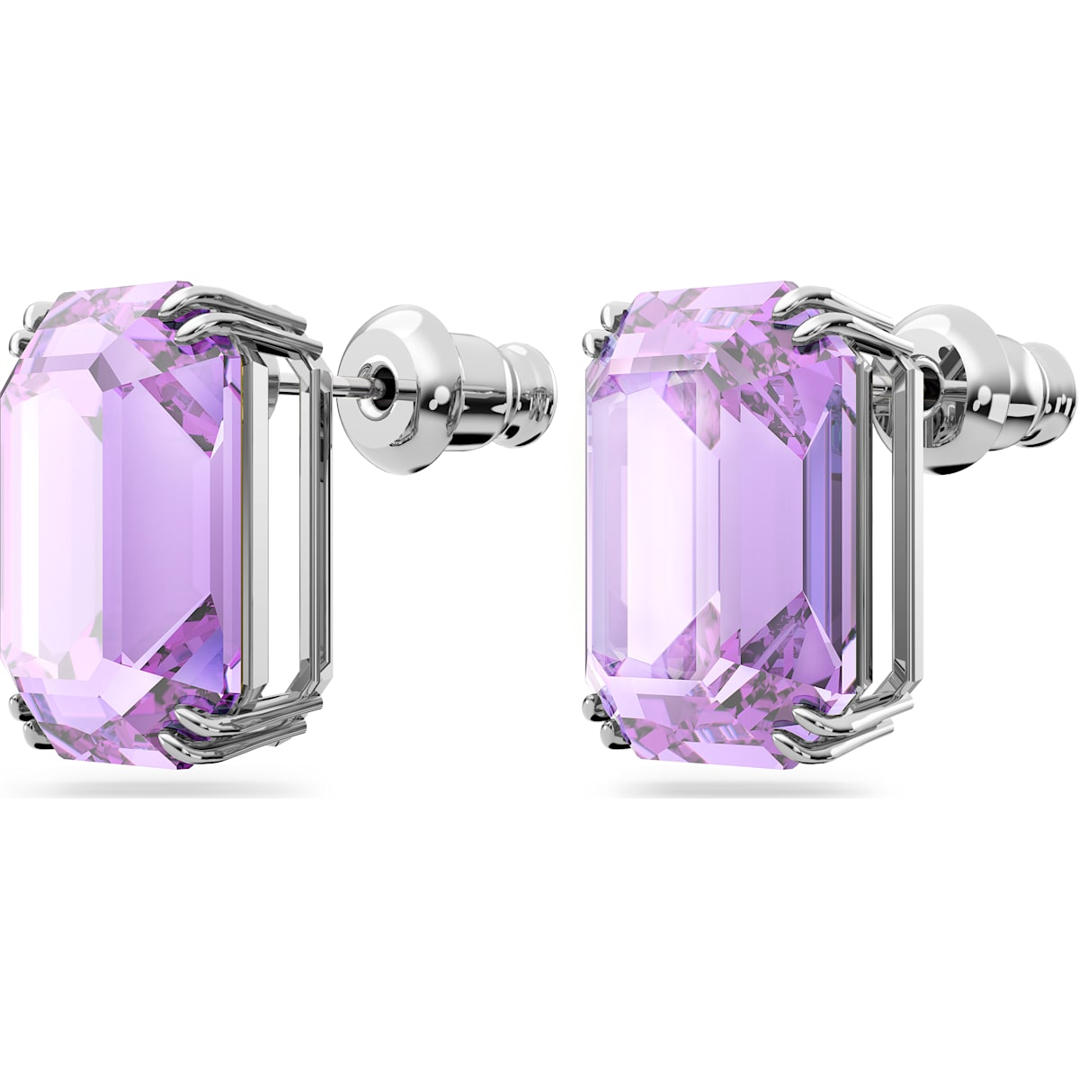 Swarovski - Millenia Ohrstecker Oktagon-Schliff, Violett, Rhodiniert - CRYSTAL UNTERBERGER