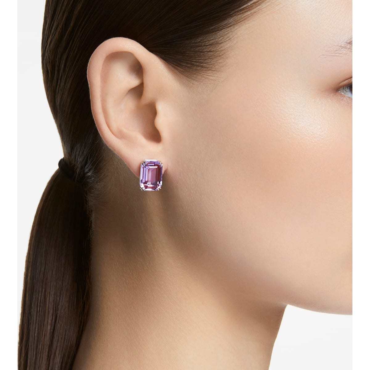 Swarovski - Millenia Ohrstecker Oktagon-Schliff, Violett, Rhodiniert - CRYSTAL UNTERBERGER