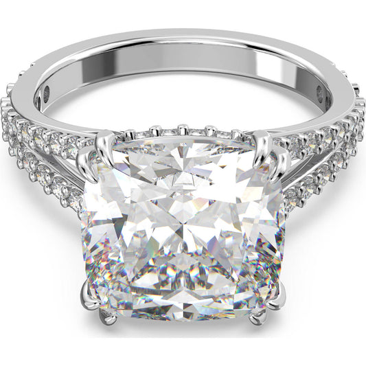Swarovski - Constella Cocktailring Kissenschliff, Pavé, Weiß, Rhodiniert - CRYSTAL UNTERBERGER