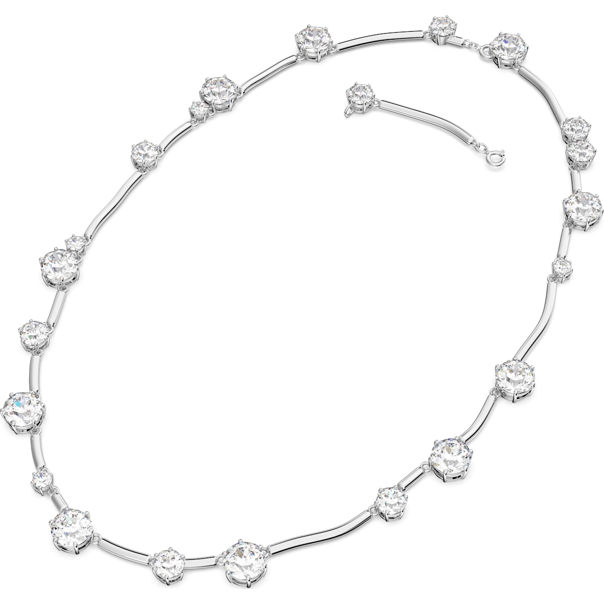 Swarovski - Constella Halskette Gemischte Rundschliffe, Weiß, Rhodiniert - CRYSTAL UNTERBERGER