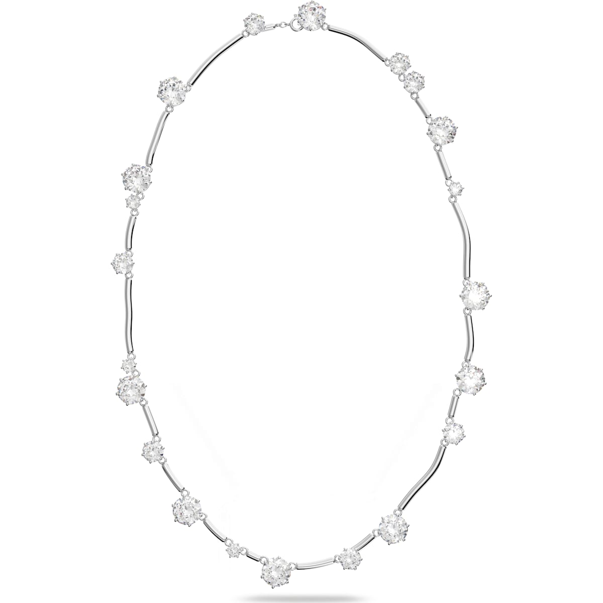 Swarovski - Constella Halskette Gemischte Rundschliffe, Weiß, Rhodiniert - CRYSTAL UNTERBERGER