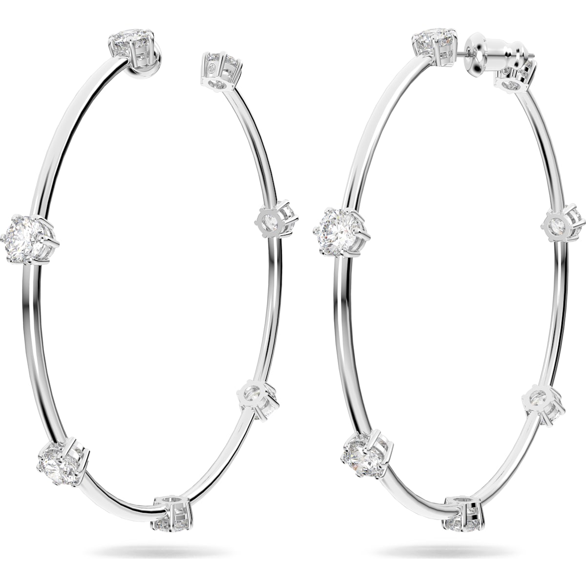 Swarovski - Constella Kreolen Rundschliff, Weiß, Rhodiniert - CRYSTAL UNTERBERGER