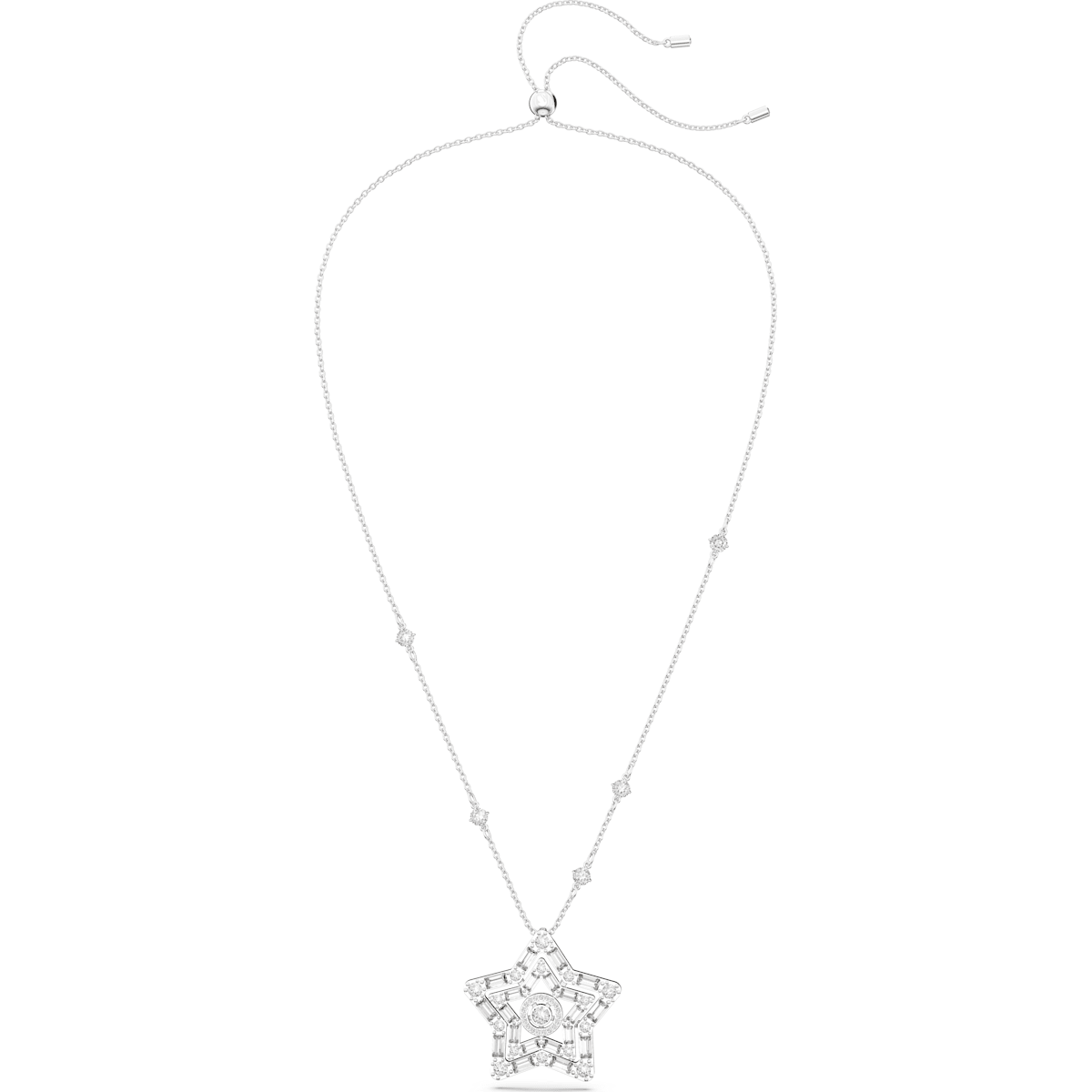 Swarovski - Stella Anhänger Verschiedene Schliffe, Stern, Weiß, Rhodiniert - CRYSTAL UNTERBERGER