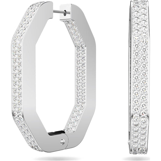 Swarovski - Dextera Kreolen Oktagon, Pavé, Groß - CRYSTAL UNTERBERGER