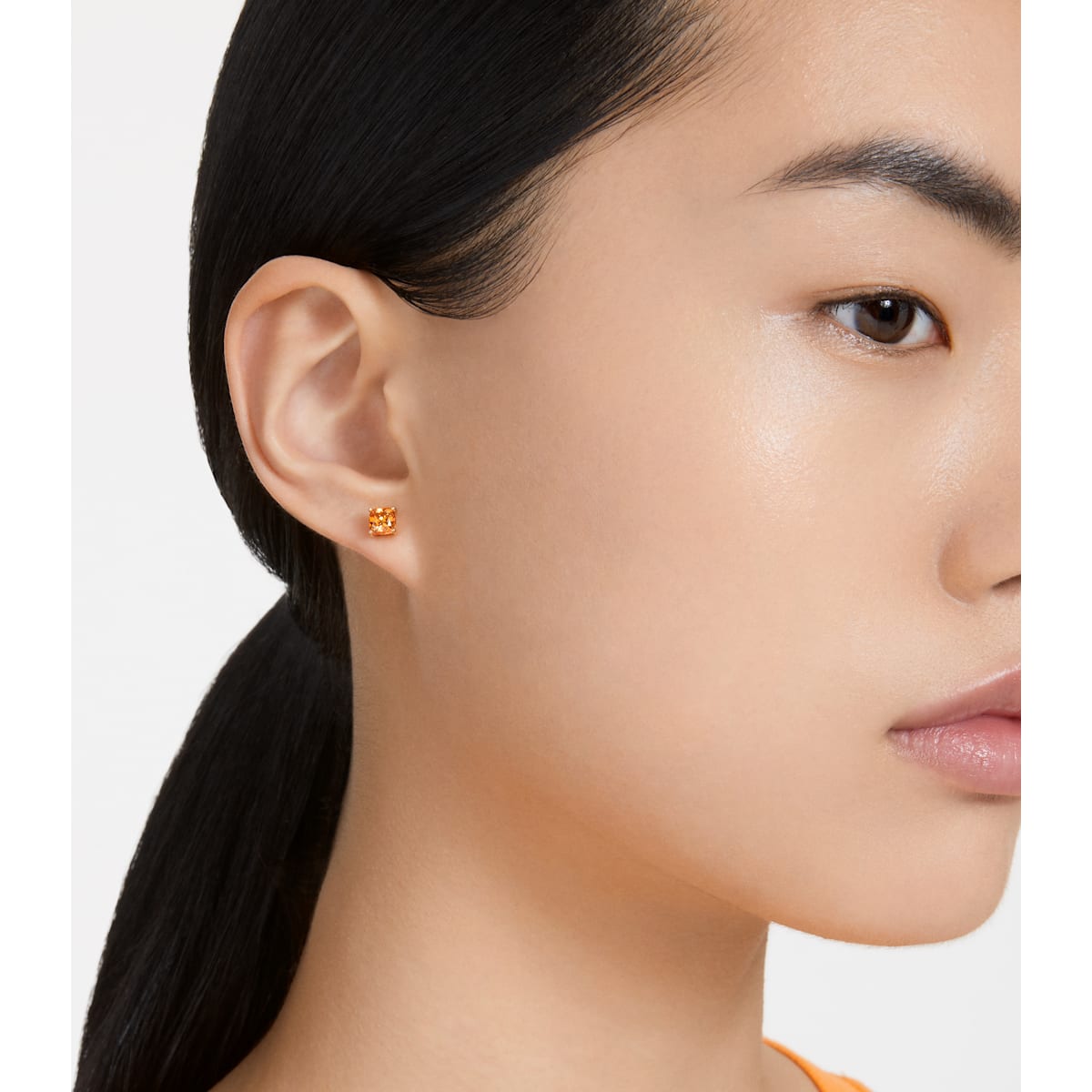 Swarovski - Stilla Ohrstecker, Kissenschliff, Orange, Goldlegierungsschicht - CRYSTAL UNTERBERGER