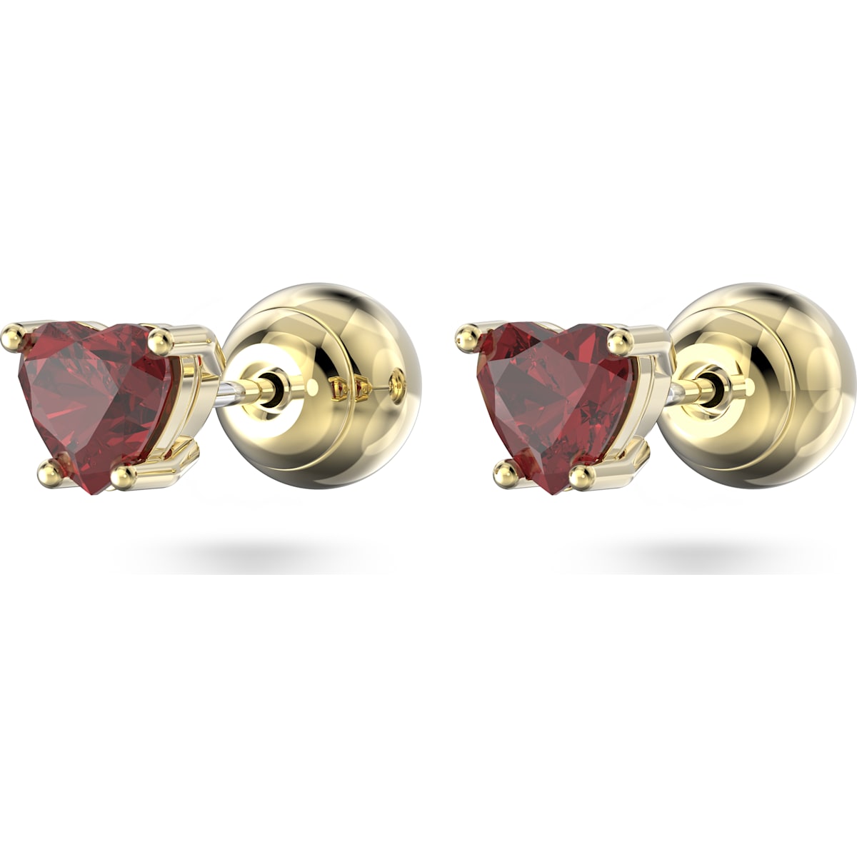 Stilla Ohrstecker, Herz, Rot, Goldlegierungsschicht - CRYSTAL UNTERBERGER