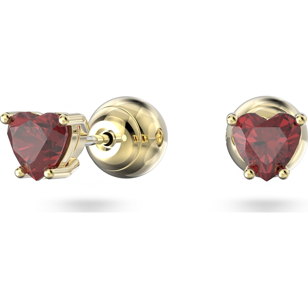 Stilla Ohrstecker, Herz, Rot, Goldlegierungsschicht - CRYSTAL UNTERBERGER