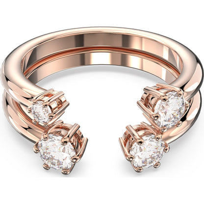 Swarovski - Constella Ring Set (2), Rundschliff, Weiß, Roségold-Legierungsschicht - CRYSTAL UNTERBERGER