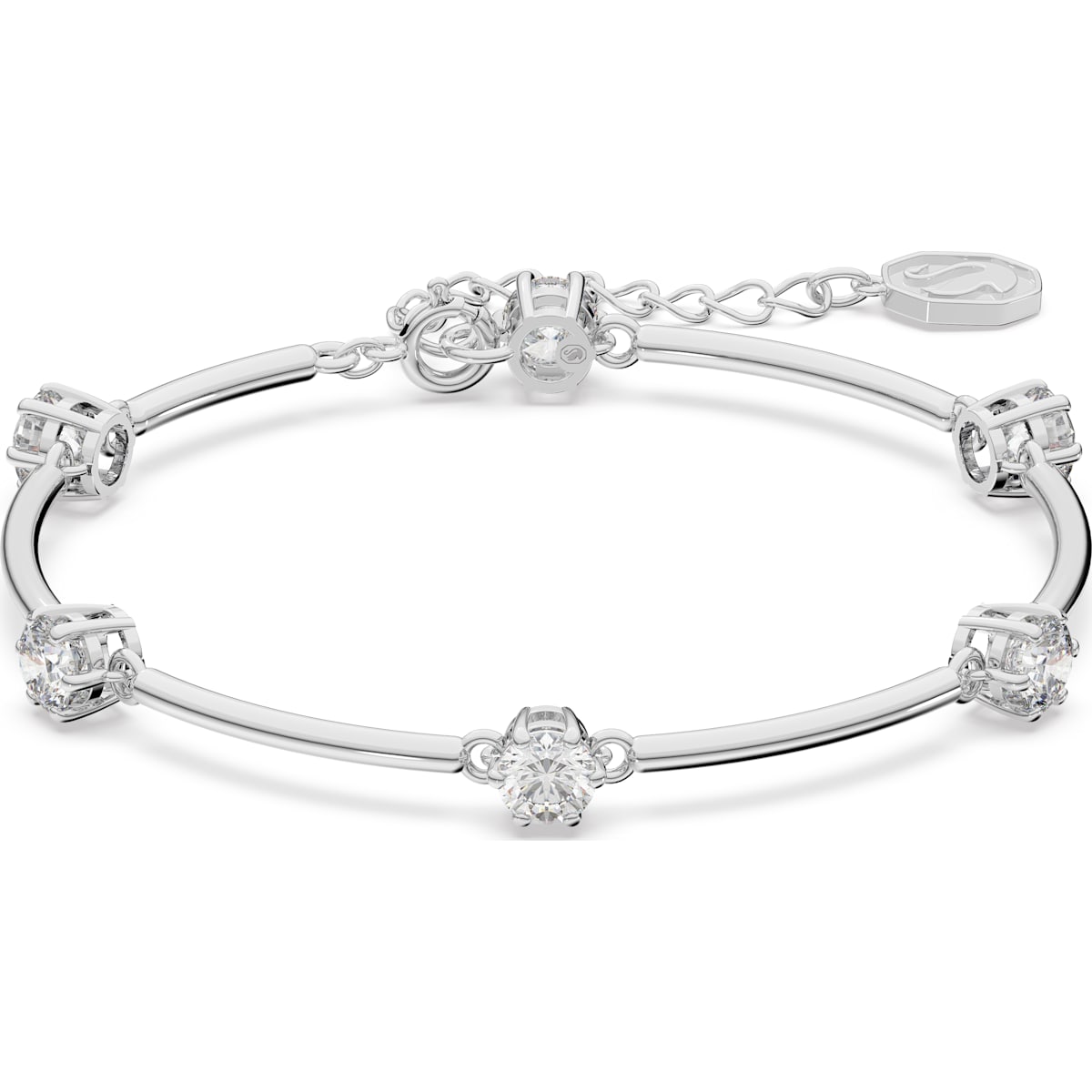 Swarovski - Constella Armreif Rundschliff, Weiß, Rhodiniert - CRYSTAL UNTERBERGER