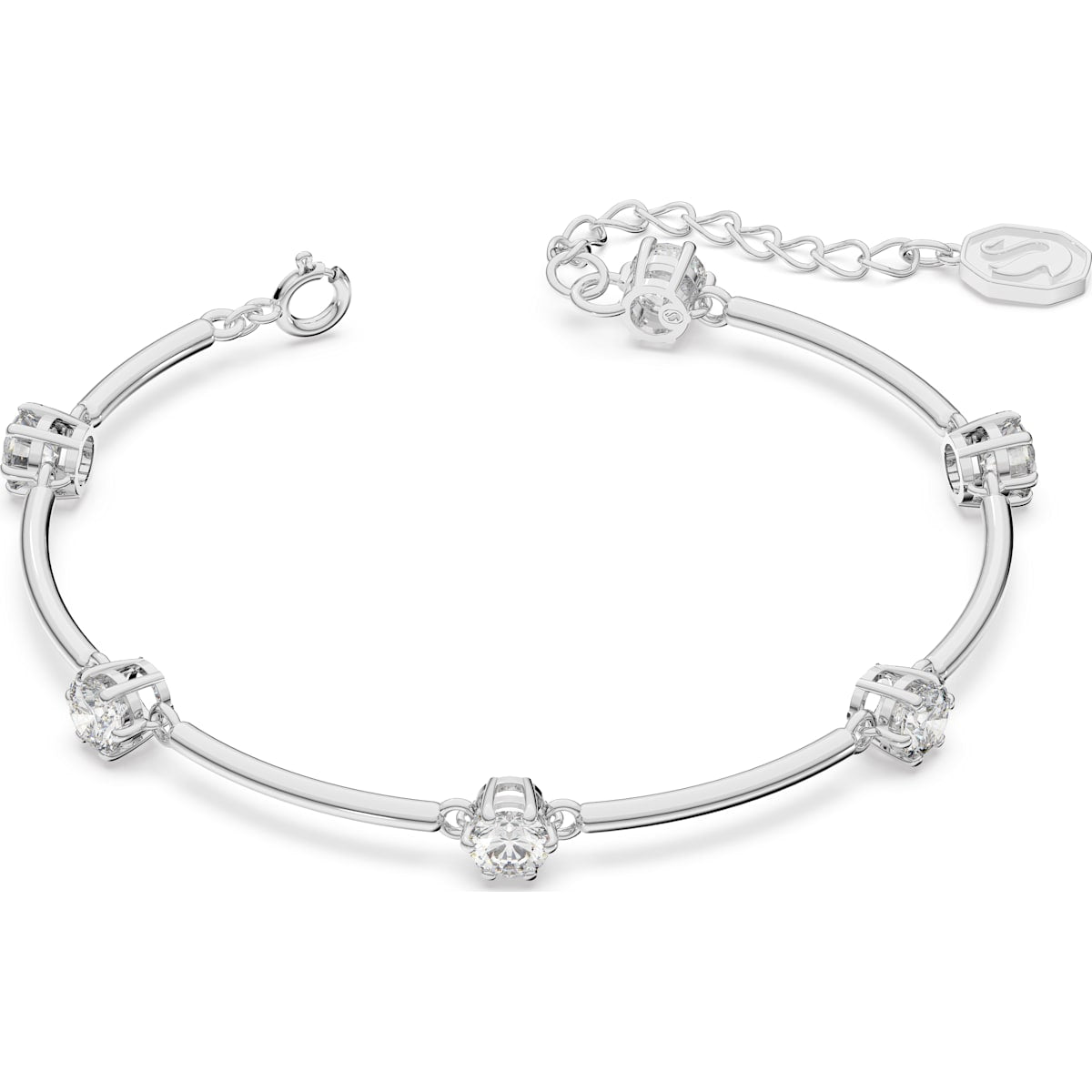 Swarovski - Constella Armreif Rundschliff, Weiß, Rhodiniert - CRYSTAL UNTERBERGER