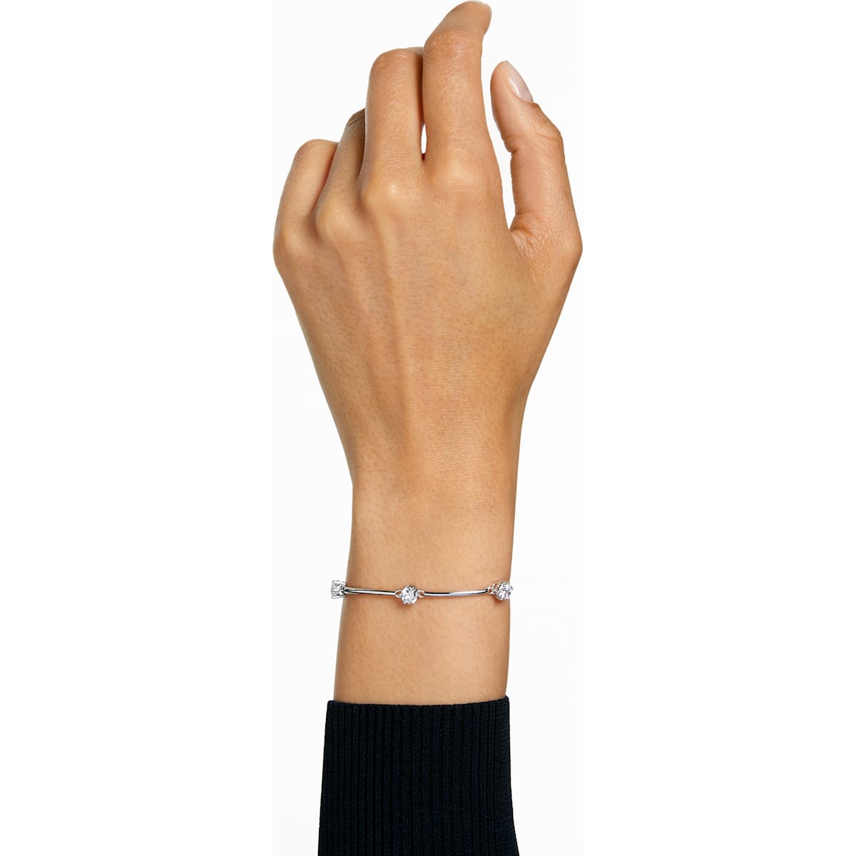Swarovski - Constella Armreif Rundschliff, Weiß, Rhodiniert - CRYSTAL UNTERBERGER