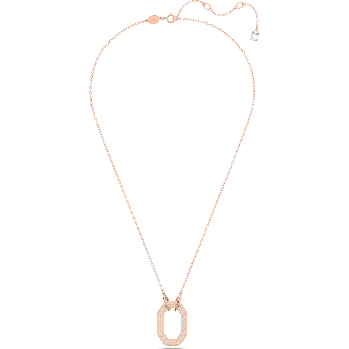 Swarovski - Dextera Anhänger Achteckform, Pavé, Weiß, Roségold-Legierungsschicht - CRYSTAL UNTERBERGER