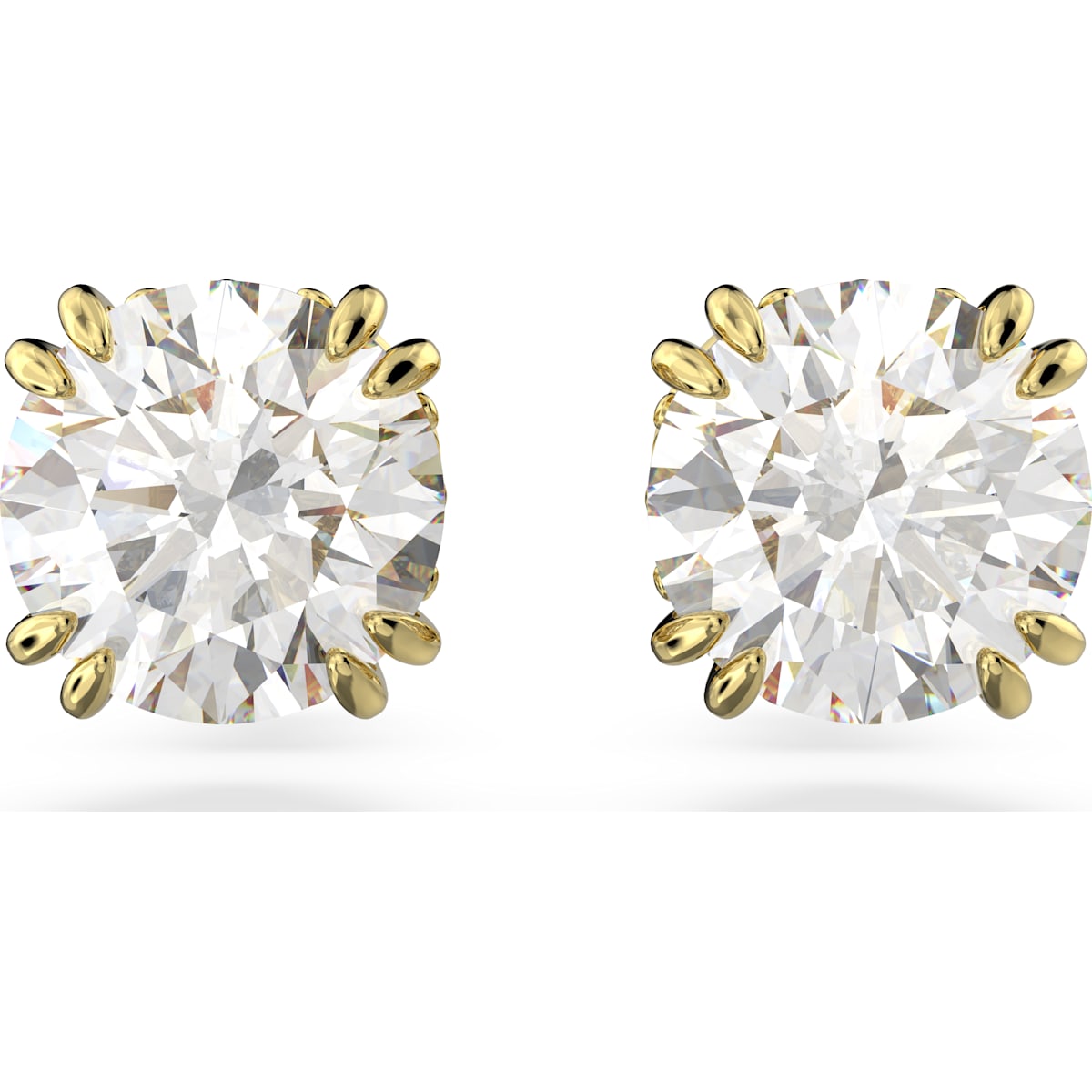 Swarovski - Constella Ohrstecker Rundschliff, Weiß, Goldlegierungsschicht - CRYSTAL UNTERBERGER