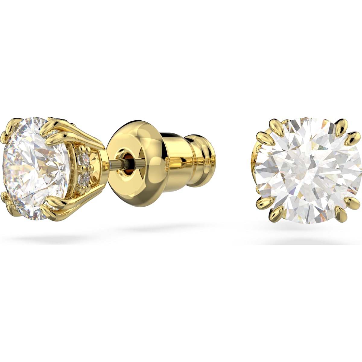 Swarovski - Constella Ohrstecker Rundschliff, Weiß, Goldlegierungsschicht - CRYSTAL UNTERBERGER