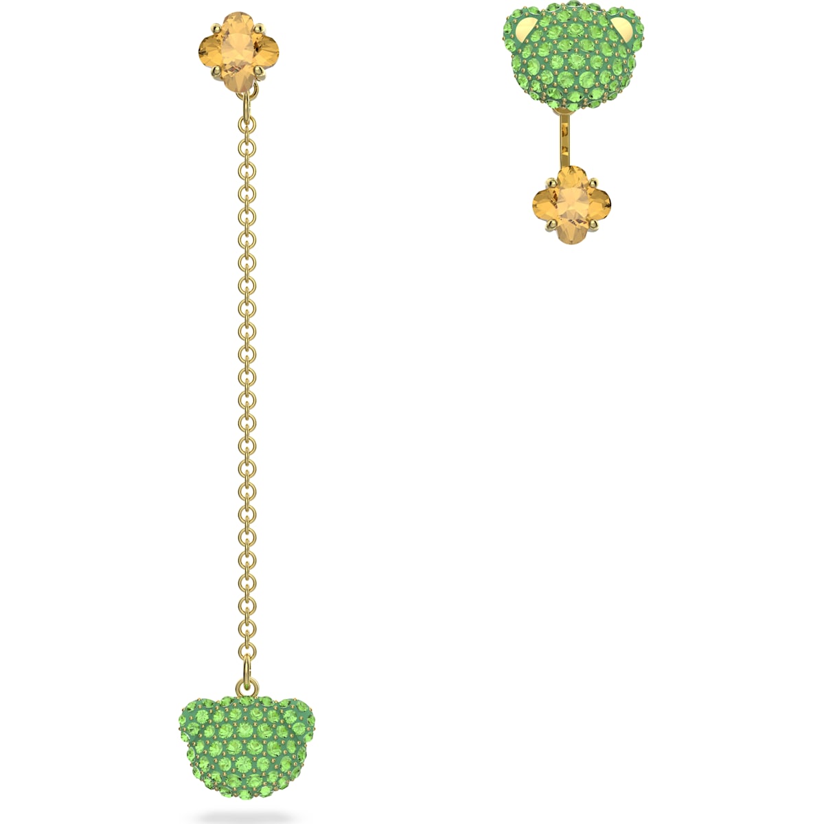 Swarovski - Teddy Ohrringe Mehrfarbig, Goldlegierungsschicht - CRYSTAL UNTERBERGER