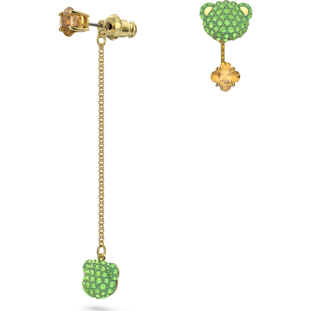 Swarovski - Teddy Ohrringe Mehrfarbig, Goldlegierungsschicht - CRYSTAL UNTERBERGER