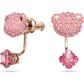 Swarovski - Teddy Drop-Ohrhänger Rosa, Roségold-Legierungsschicht - CRYSTAL UNTERBERGER