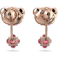 Swarovski - Teddy Drop-Ohrhänger Rosa, Roségold-Legierungsschicht - CRYSTAL UNTERBERGER