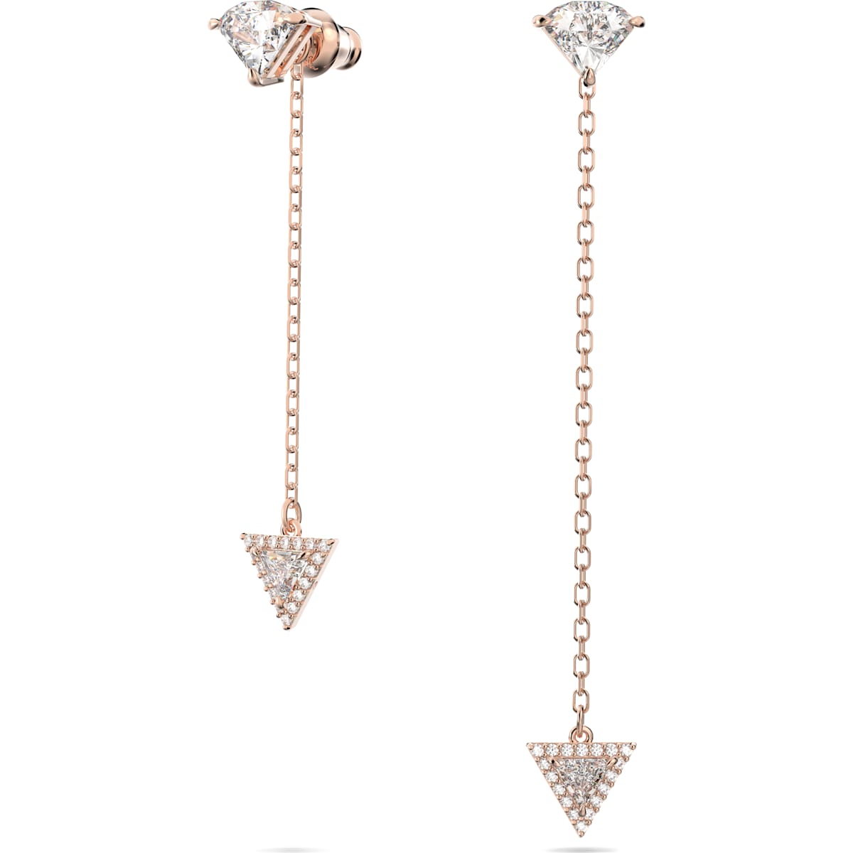 Swarovski - Ortyx Drop-Ohrhänger Trilliant-Schliff, Asymmetrisches Design - CRYSTAL UNTERBERGER