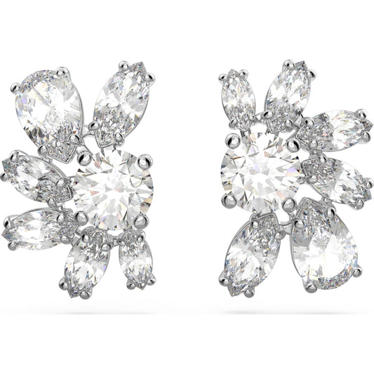 Swarovski - Gema Ohrstecker Blume, Weiß, Rhodiniert - CRYSTAL UNTERBERGER