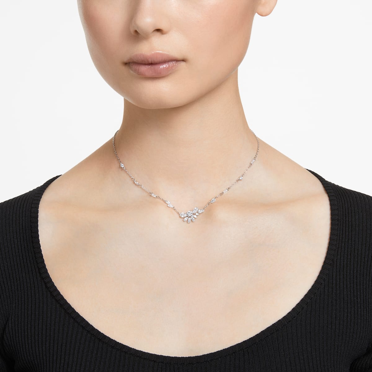 Swarovski - Gema Anhänger Blume, Weiß, Rhodiniert - CRYSTAL UNTERBERGER