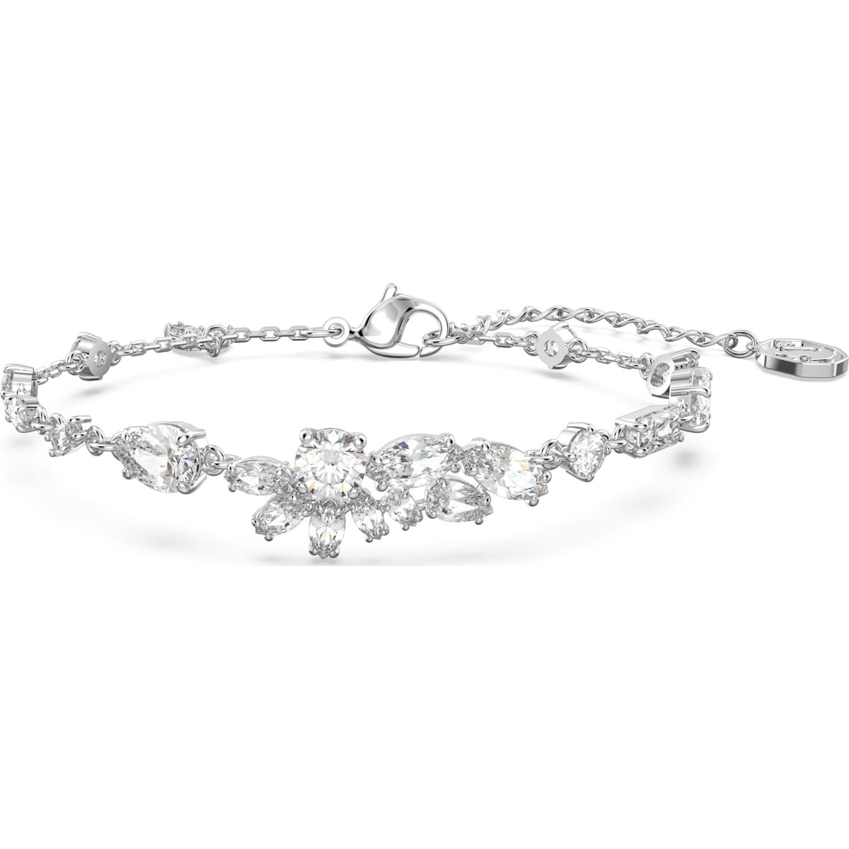 Swarovski - Gema Armband Verschiedene Schliffe, Blume, Weiß, Rhodiniert - CRYSTAL UNTERBERGER
