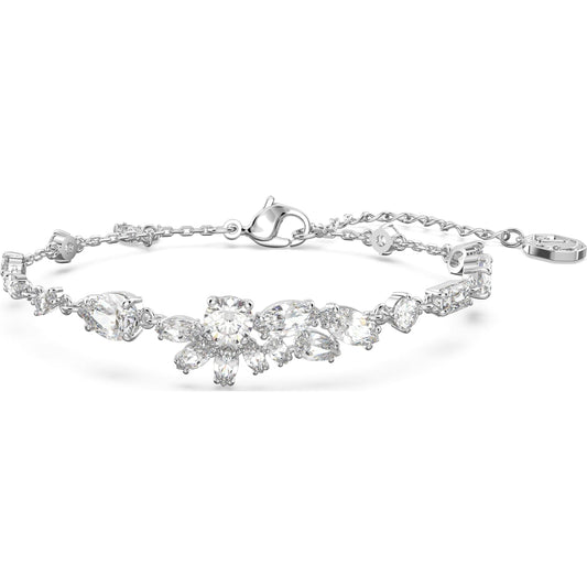Swarovski - Gema Armband Verschiedene Schliffe, Blume, Weiß, Rhodiniert - CRYSTAL UNTERBERGER