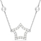 Swarovski - Stella Halskette Kristallperlen, Stern, Weiß, Rhodiniert - CRYSTAL UNTERBERGER