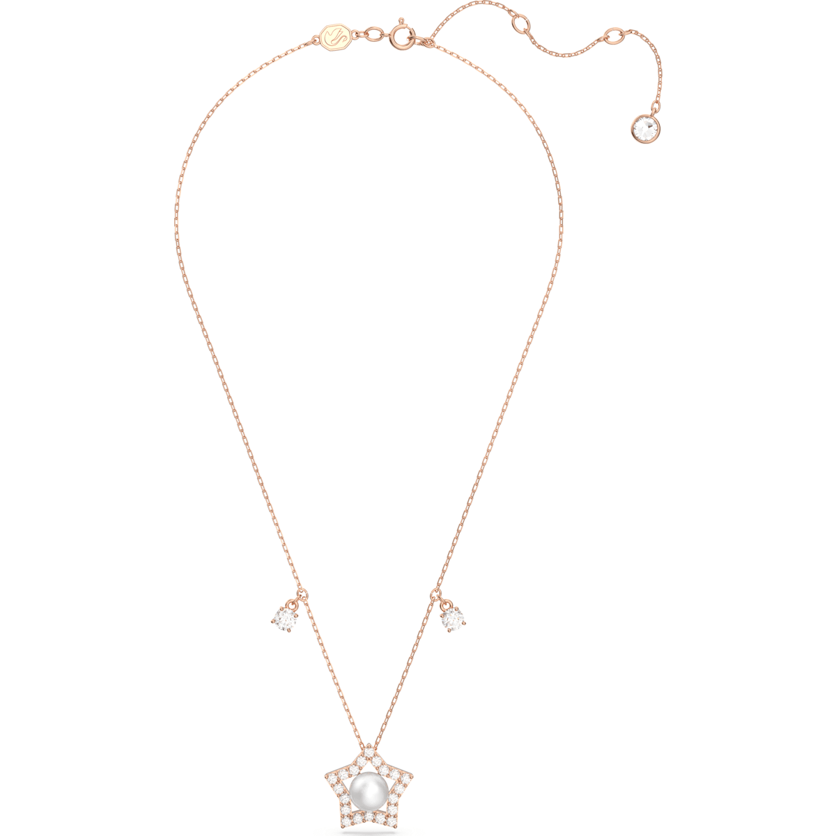 Stella Halskette, Kristallperlen, Stern, Weiß, Roségold-Legierungsschicht - CRYSTAL UNTERBERGER