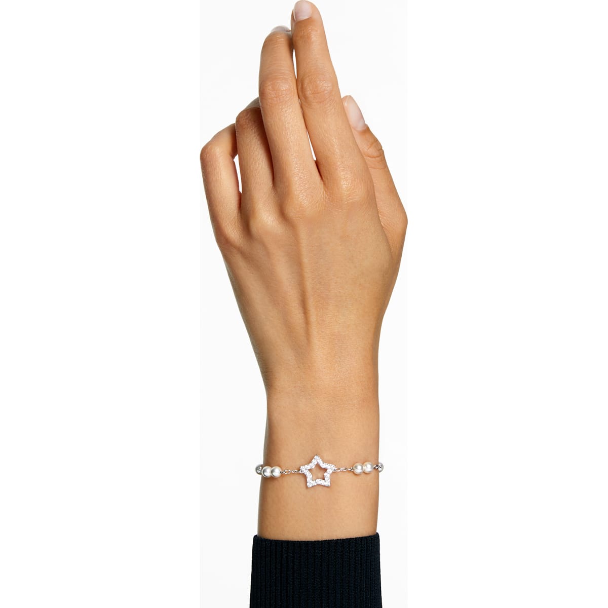 Swarovski - Stella Armband Kristallperlen, Stern, Weiß, Rhodiniert - CRYSTAL UNTERBERGER